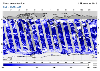 OMI - Cloud cover fraction of 07 November 2016