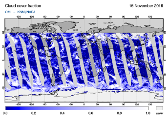 OMI - Cloud cover fraction of 15 November 2016