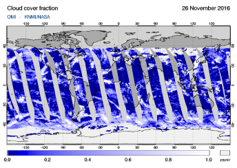 OMI - Cloud cover fraction of 26 November 2016