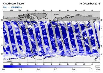 OMI - Cloud cover fraction of 06 December 2016