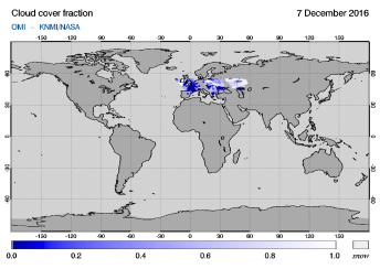 OMI - Cloud cover fraction of 07 December 2016