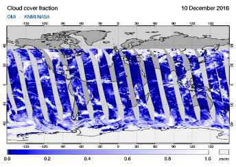 OMI - Cloud cover fraction of 10 December 2016