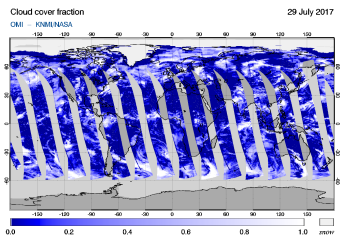 OMI - Cloud cover fraction of 29 July 2017