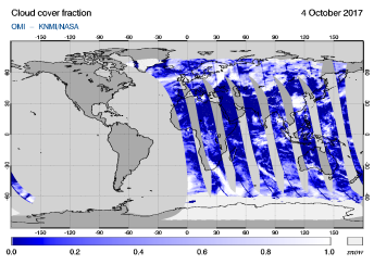 OMI - Cloud cover fraction of 04 October 2017