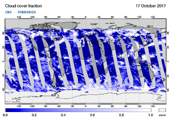 OMI - Cloud cover fraction of 17 October 2017