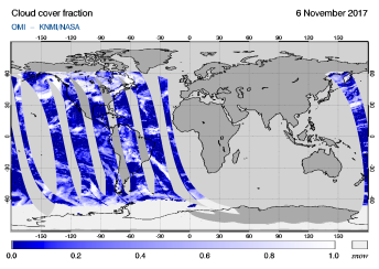 OMI - Cloud cover fraction of 06 November 2017