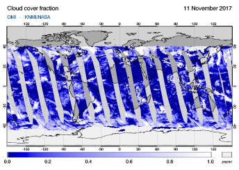OMI - Cloud cover fraction of 11 November 2017