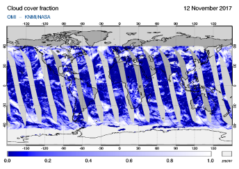 OMI - Cloud cover fraction of 12 November 2017