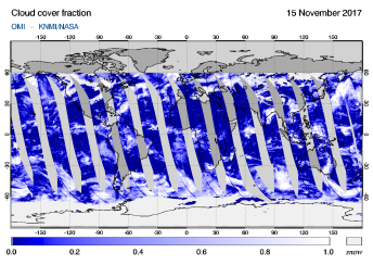 OMI - Cloud cover fraction of 15 November 2017