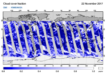 OMI - Cloud cover fraction of 22 November 2017