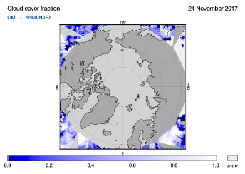 OMI - Cloud cover fraction of 24 November 2017