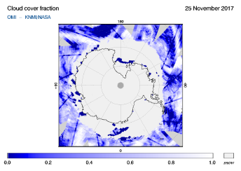 OMI - Cloud cover fraction of 25 November 2017
