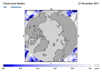 OMI - Cloud cover fraction of 27 November 2017