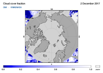 OMI - Cloud cover fraction of 02 December 2017
