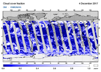 OMI - Cloud cover fraction of 04 December 2017