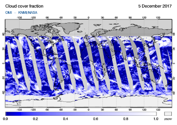 OMI - Cloud cover fraction of 05 December 2017