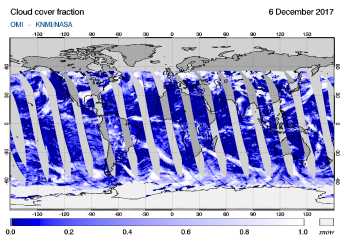 OMI - Cloud cover fraction of 06 December 2017