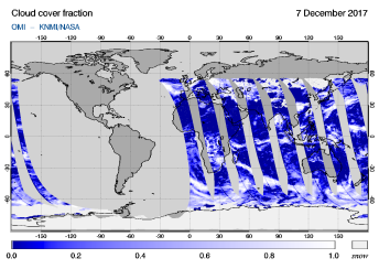 OMI - Cloud cover fraction of 07 December 2017