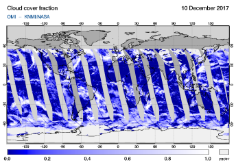 OMI - Cloud cover fraction of 10 December 2017
