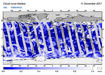OMI - Cloud cover fraction of 11 December 2017