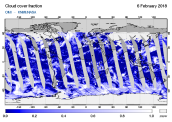 OMI - Cloud cover fraction of 06 February 2018