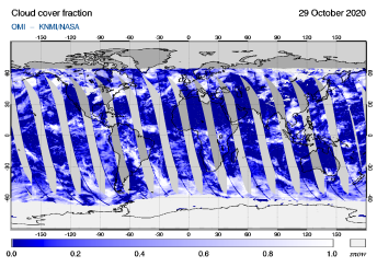 OMI - Cloud cover fraction of 29 October 2020