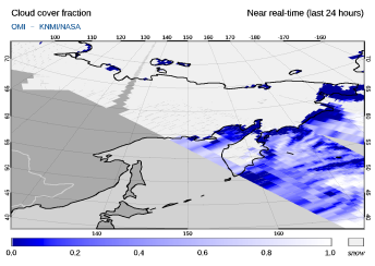 OMI - Cloud cover fraction of 24 May 2022