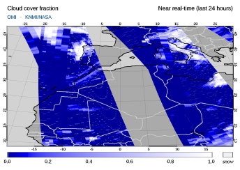 OMI - Cloud cover fraction of 21 January 2022